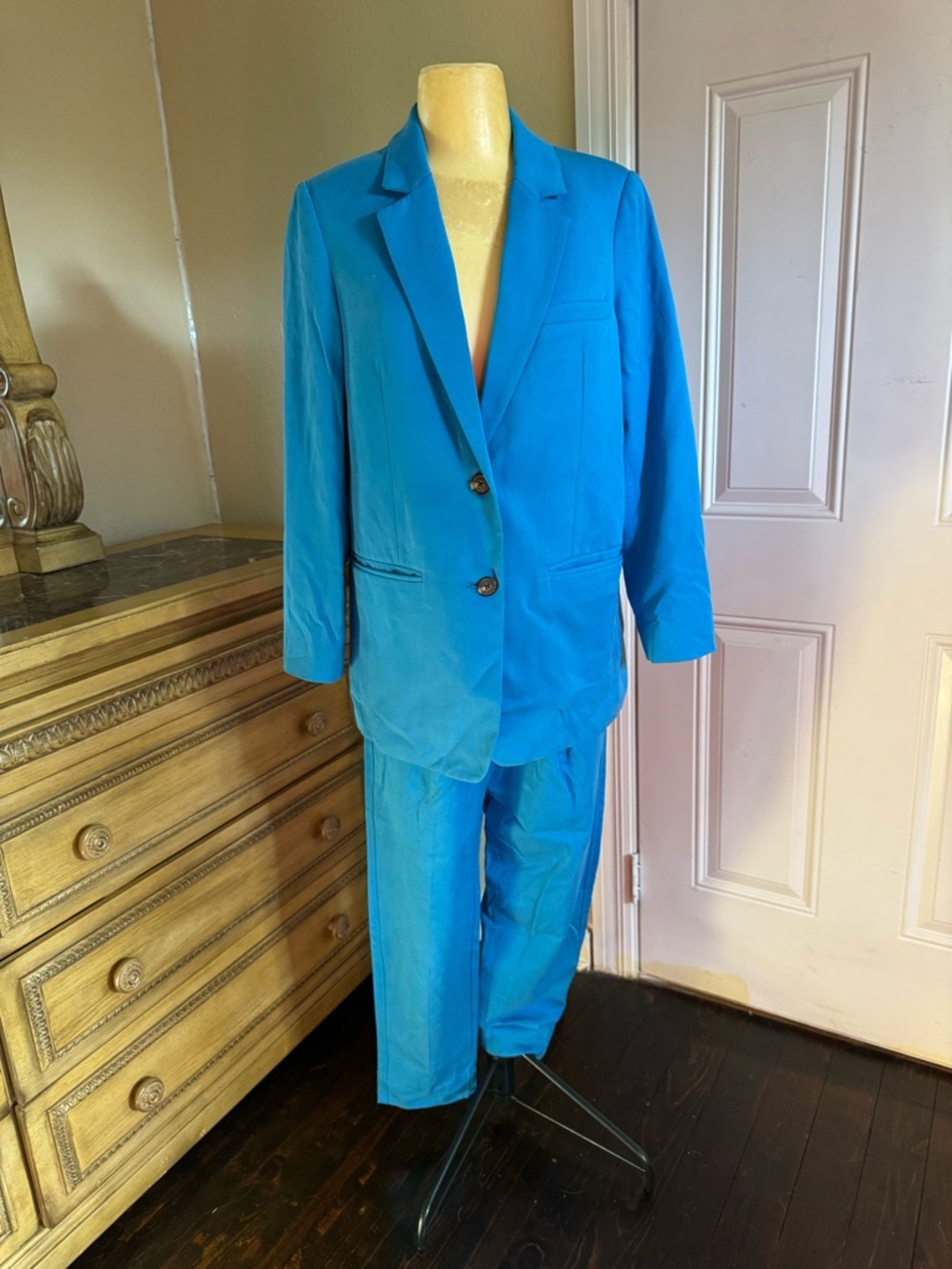 Everlane blue suit women size 4 blazer pants business casual office  casual